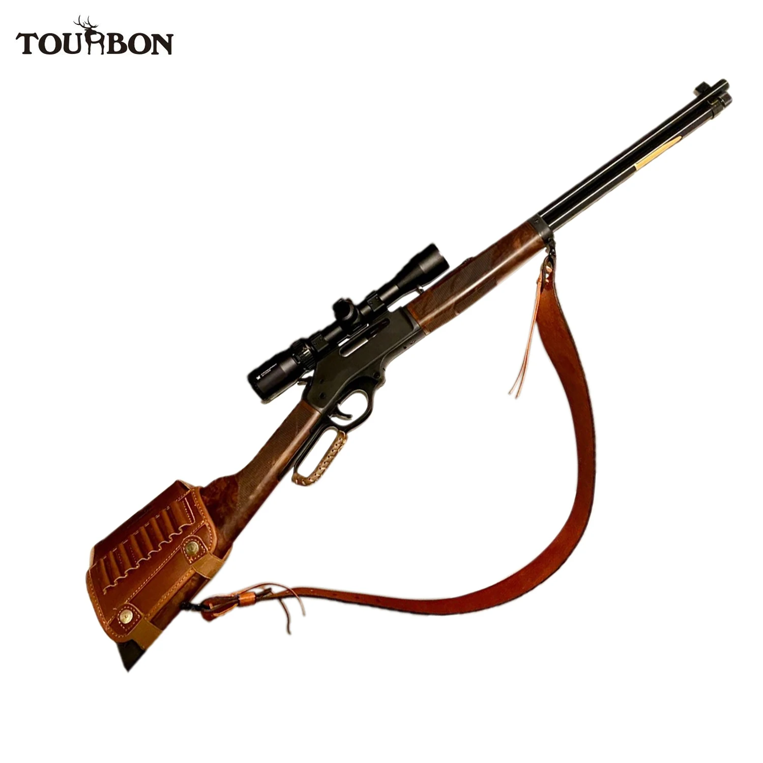  TOURBON PU Leather Hunting Rifle Sling 223 243 270 30 06 308  Ammo Cartridge Holder : Sports & Outdoors