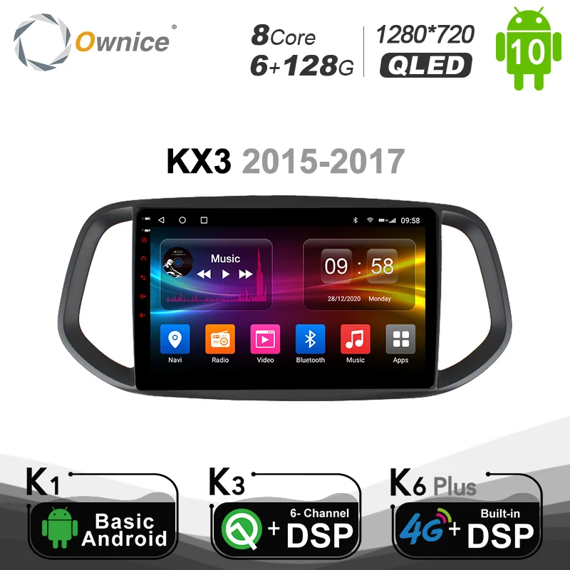 Автомобильный DVD-проигрыватель Ownice 6G + 128G 2din Android 10 0 радио плеер GPS-навигация для Kia