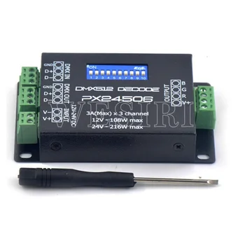 

PX24506 DMX Decoder Driver RGB Amplifier Controller For RGB LED Lights DC12-24V