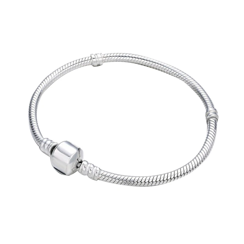 2020 New Bracelet Pandora Silver 925 Original Charm Snake Chain 3mm Basic Fit Pandora Bracelet For Women Girl Jewelry