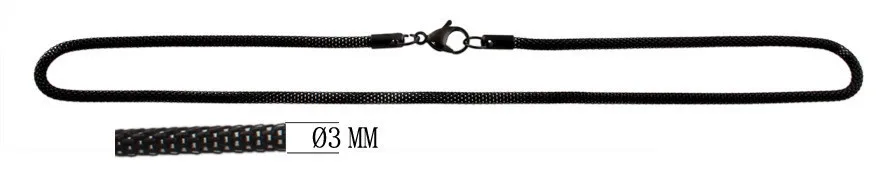 Черные ожерелья 3 мм сетка цепочка колье из нержавеющей стали Модные женские ювелирные аксессуары 18 дюймов