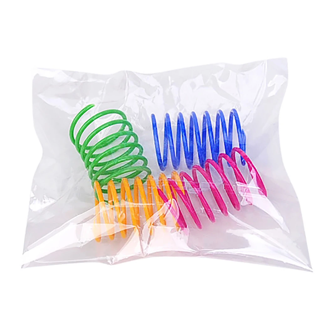 20Pcs Cat Spring Toy Plastic Colorful Coil Spiral Springs Pet Action Wide Durable Interactive Toy Flexible Cat Coil Toy Pet Tool