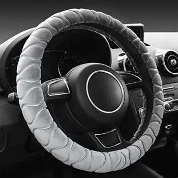 

Hot 37-38cm Universal Plush Steering Wheel Cover Winter Furry Fluffy Plush Car Wheel Protector Cover