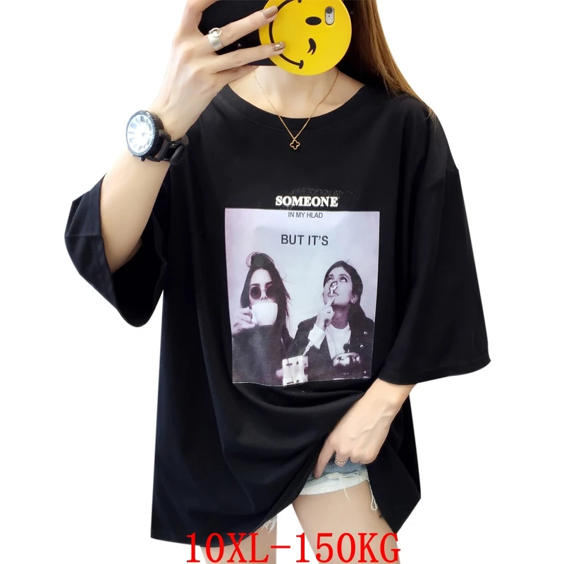 Женская футболка с круглым вырезом и коротким рукавом большого размера | одежда