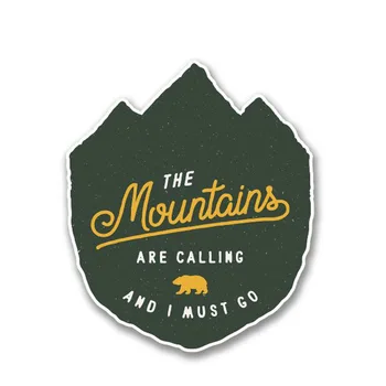 

13cm X 11cm Creative Car Sticker The Mountains Are Calling Ski Snowboard Climbing Accessories Car Styling Cover Waterproof PVC