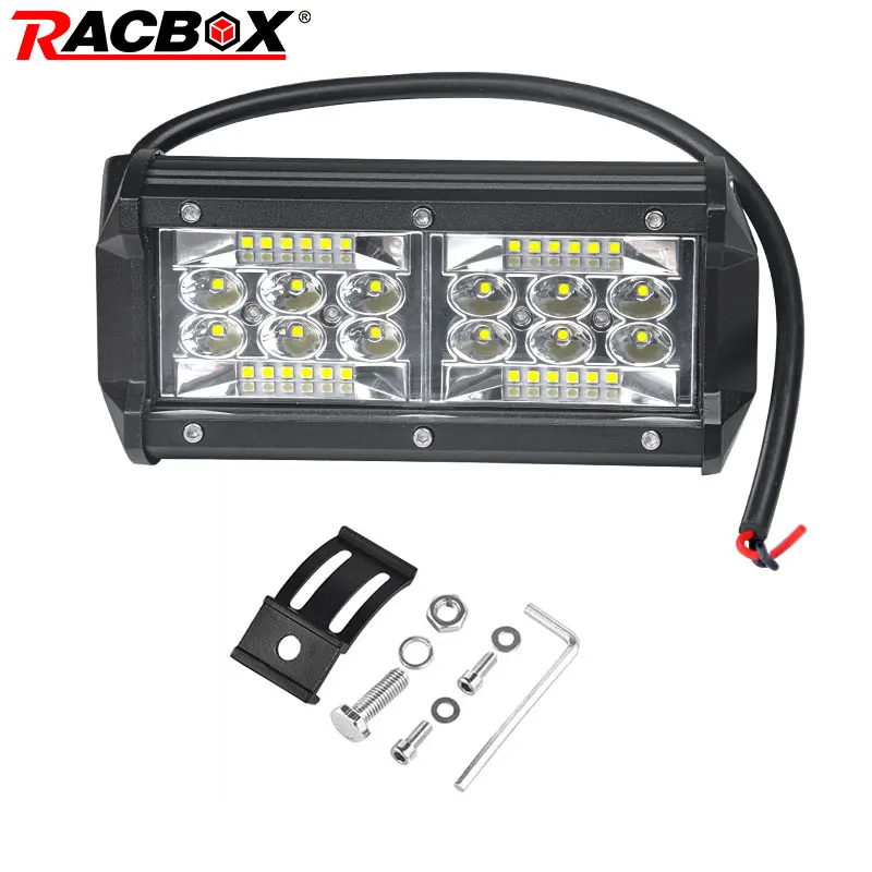 Racbox 7 дюймов светодиодный рабочий свет 60 Вт 36 COB Led бар 4500LM супер яркий для