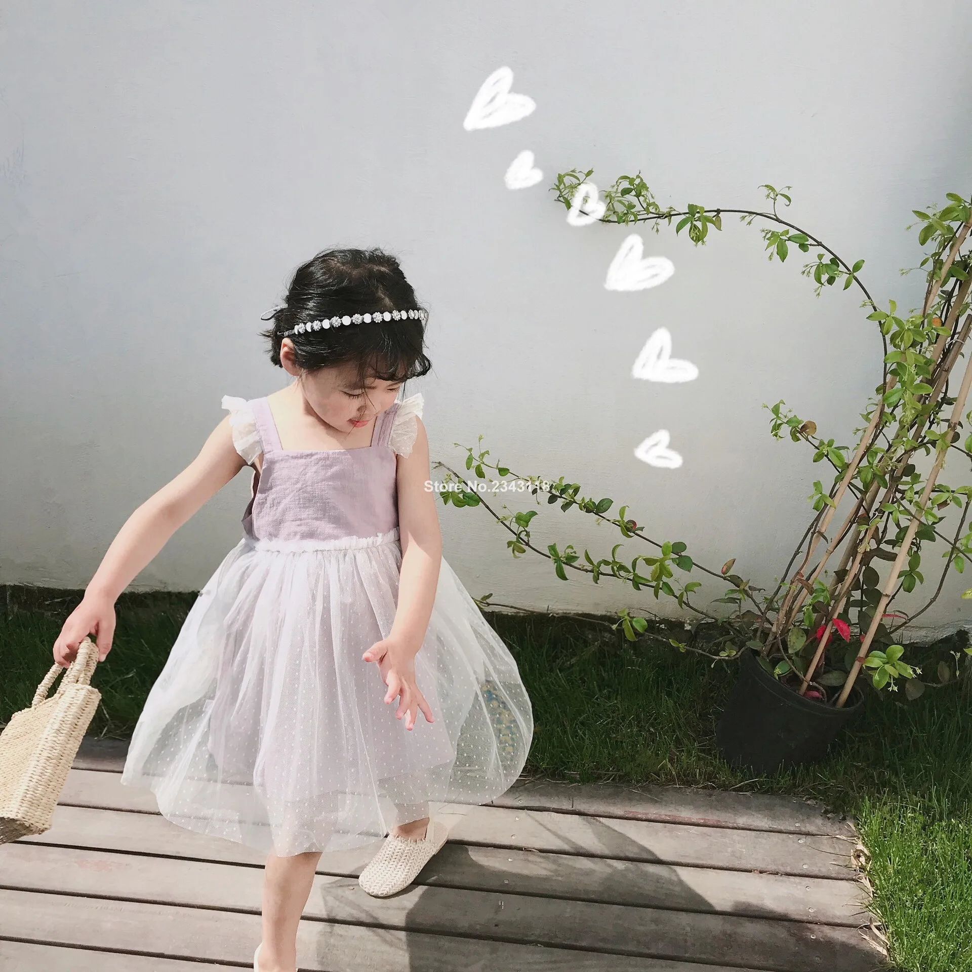 Летнее модное Сетчатое платье принцессы для маленьких девочек милые модные Универсальные танцевальные платья