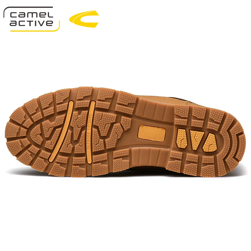 Camel Active/Новые мужские ботинки; зимние повседневные ботинки на нескользящей подошве с высоким берцем; мужские ботильоны из натуральной кожи на шнуровке; модные желтые ботинки