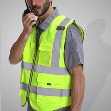 Тщательно высокая видимость светоотражающий флуоресцентный жилет уличная рабочая обувь Предупреждение пальто удобная конструкция