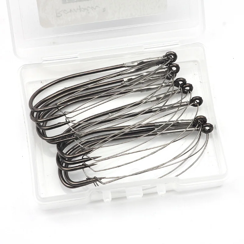 Rompin 10 шт./лот W3369A классический Weedless Sproat колючий рыболовный крючок черный размер 1/0-3/0 бас один крючок под червя держатель для приманки crappie