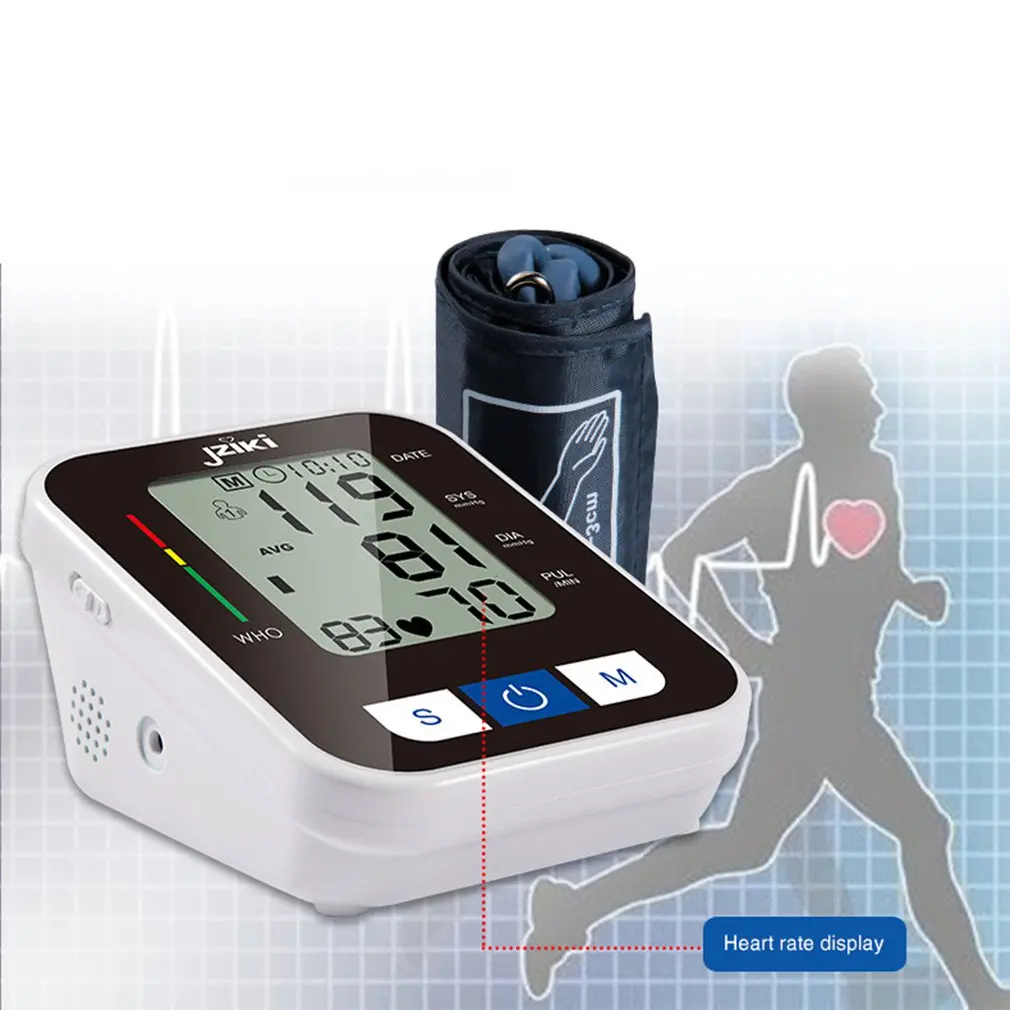 

Home Arm Type Large Screen Electronic Portable Sphygmomanometer With Voice Broadcast Monitor Accurate Measurement