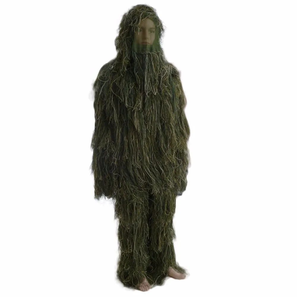 Прочный Открытый Лесной Снайпер Ghillie костюм комплект плащ военный 3D лист камуфляж джунгли Охота птичий
