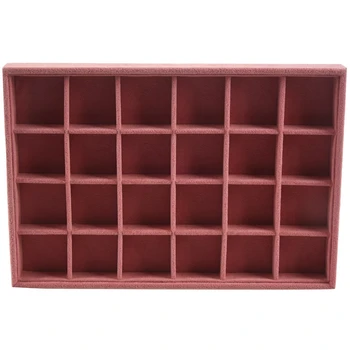 

Pink Velvet Jewelry Ring Display Organizer Case Tray Holder Necklace Earrings Bangle Storage Box Showcase Jewelry Stand Holder