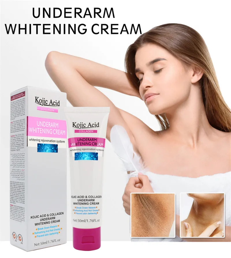 Kojic Acid Collagen Underarm Whitening Cream For Dark Black Skin Lightening Intimate Body Lotion