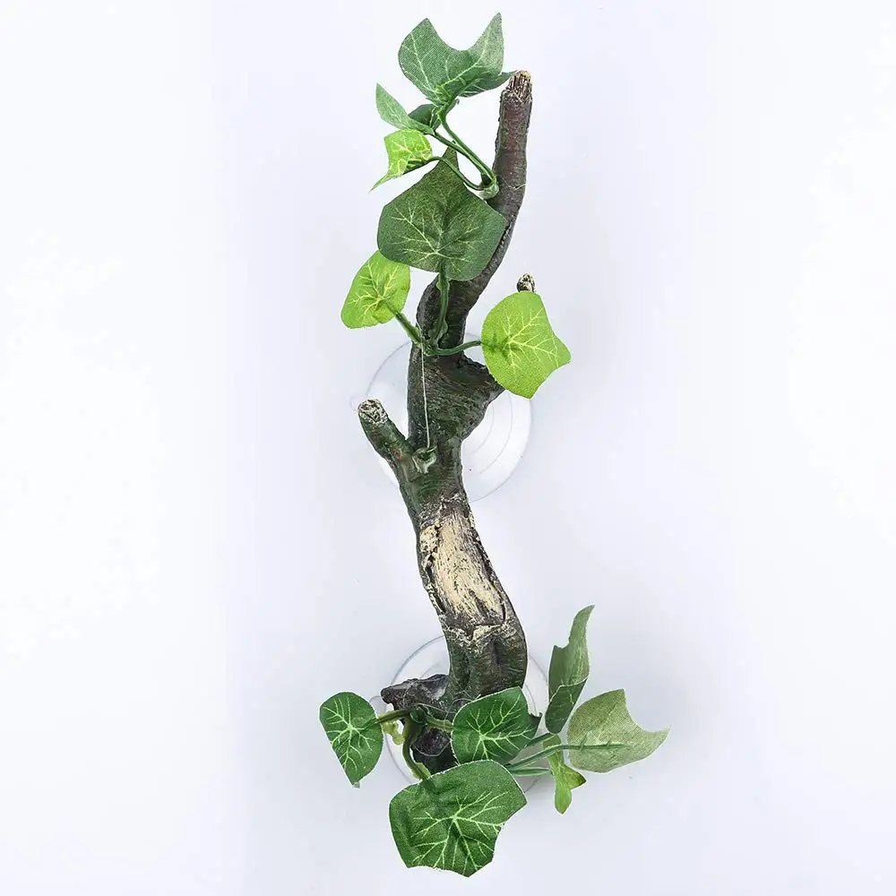 aquarium sand vacuum Resin Artificial Branches Reptile cave Corner Fake Branch Terrarium Plant Decor With Suction Cup Amphibian Lizard Snake Climbing fish tank decorations