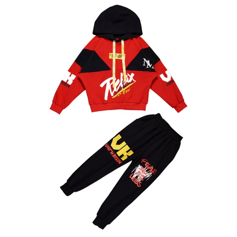 15 Fall Hip Hop Costume Children's Clothing Set Outfit Boys Long Sleeve Sports Suit Kids Hoodies+ Pants 2 Pcs Set Tracksuit - Цвет: 15