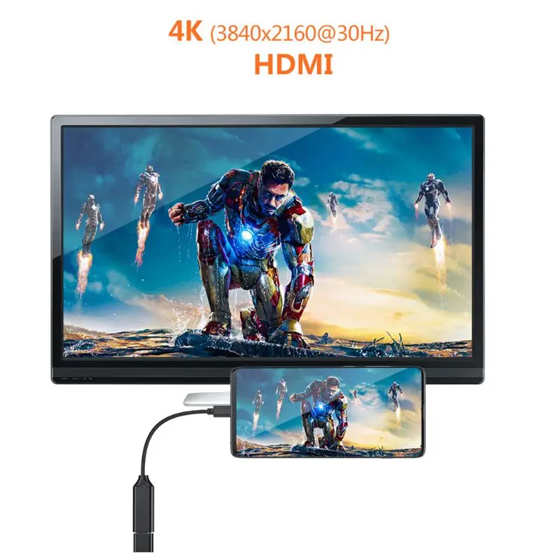 Тип с разъемами типа C и HDMI 4K HDMI HDTV Кабельный адаптер-переходник для samsung для Macbook аксессуар