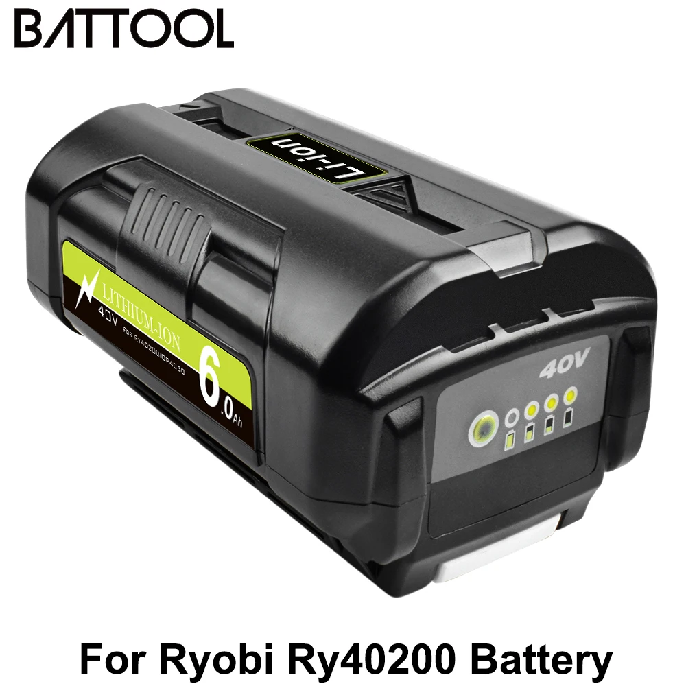 Batcool заменить 6000mAh 40V литий ионная аккумуляторная батарея OP40401 OP4050A для Ryobi RY40502 RY40200