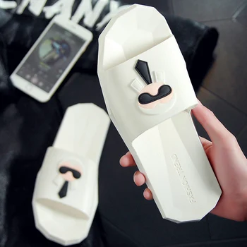 

Fashion Home Shoes Women House Slippers Non-slip Bathroom Slides Couple Cartoon Sandals Soft PVC Outdoor Flip-flops
