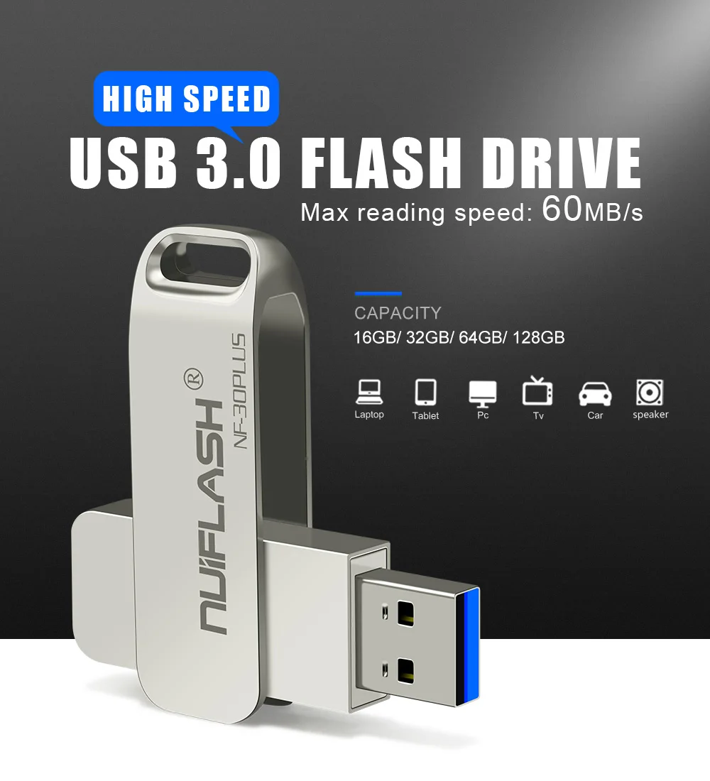 Высокое качество usb флэш-память 16 Гб оперативной памяти, 32 Гб встроенной памяти, 64 ГБ 128 ГБ USB флэш-накопитель 3,0 с ручка с кольцом для ключей диск Pendrive Memory Stick U диск для подарка
