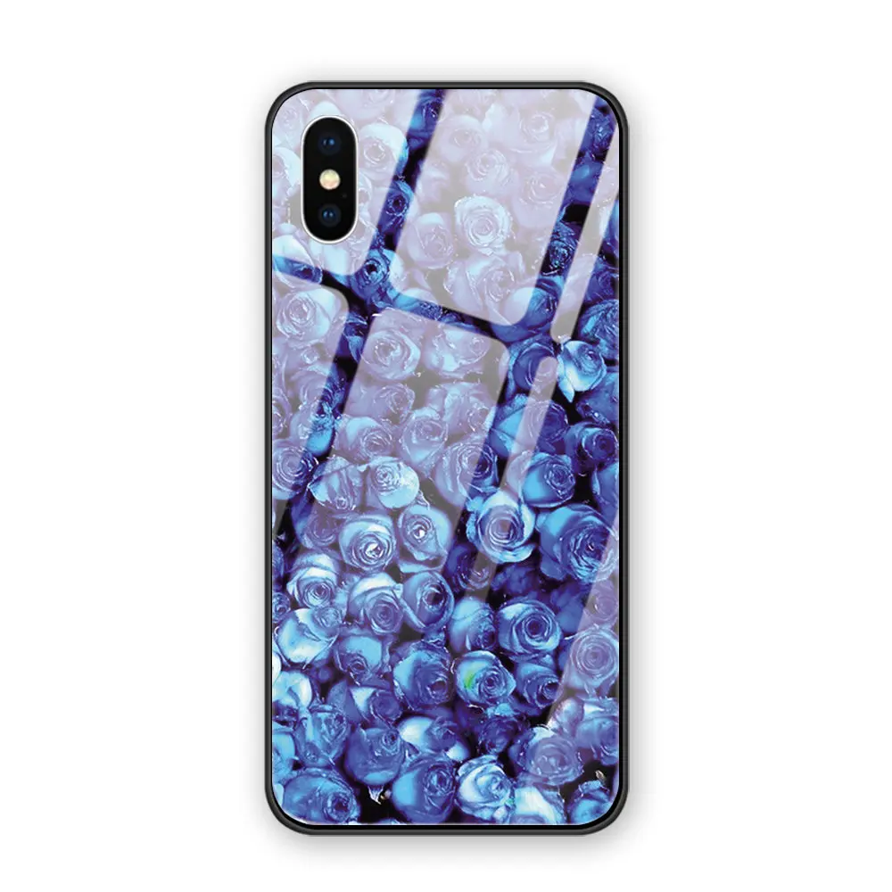 Романтический чехол из закаленного стекла для iphone XR X XS MAX 5 5S 6 6S 7 8 Plus 11 11ProMax Coque Funda - Цвет: 5