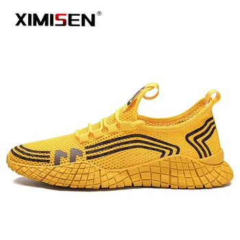 

XIMISEN Fashion Flying woven Shoes Men Casual Sneakers High Quality Mesh Breathable Men Sneakers Trainers Outdoor Walking
