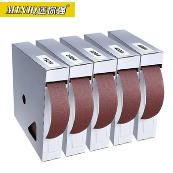 

MINIQ 50m abrasive belt box hand tearing emery cloth roll Drawable soft emery cloth roll Metal glass woodworking sandpaper