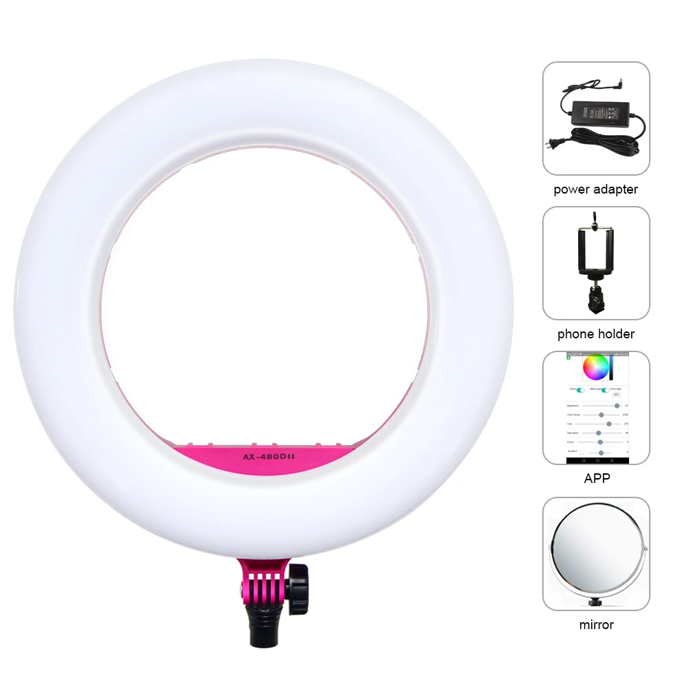 Yidoblo AX-480DII Bluetooth APP управление био-цветная кольцевая лампа 2800 K-9900 K цифровой дисплей 1" 240 шт светодиодный кольцевой светильник светодиодный светильник