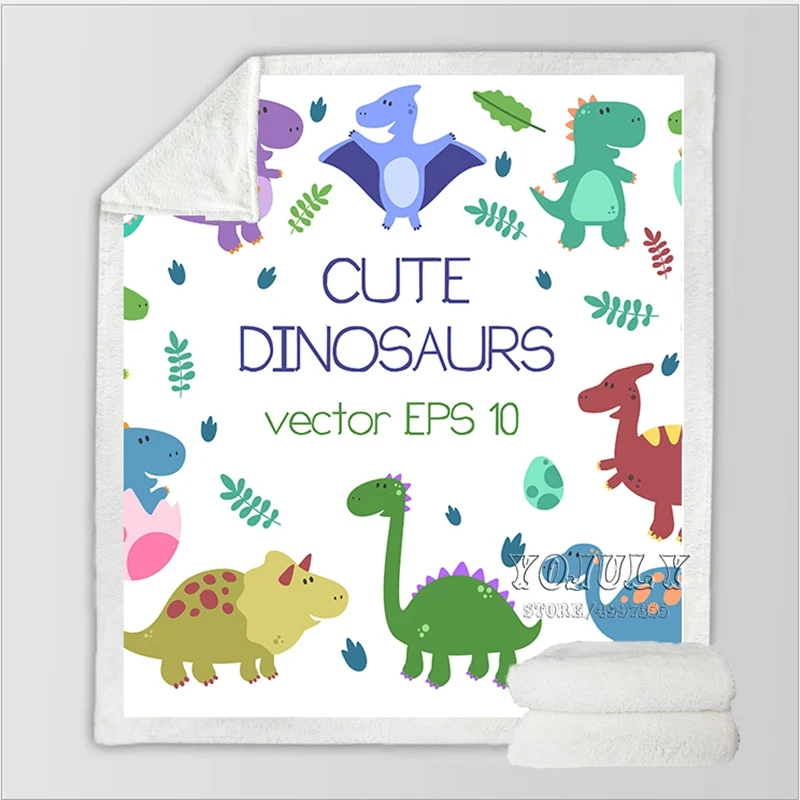 YOJULY мультфильм dinosa harajuku дети взрослый 3D печатных одеяло диван одеяло покрывало путешествия постельные принадлежности модный фирменный магазин-аутлет K16 - Цвет: 3