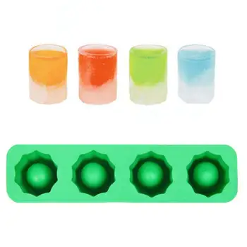 

1PCS Durable 3D Ice Cube Mold Freeze 4 Cups Glasses Mould Novelty Gifts Tray Summer Party Kitchen Drinking Bar Glass Tools