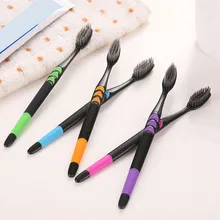 Натуральная ЗАЩИТА ОКРУЖАЮЩЕЙ СРЕДЫ отбеливание зубов Нескользящая ручка Мягкая зубная щетка бамбуковая ручка Мягкая Щетина зубная щетка Whiteni