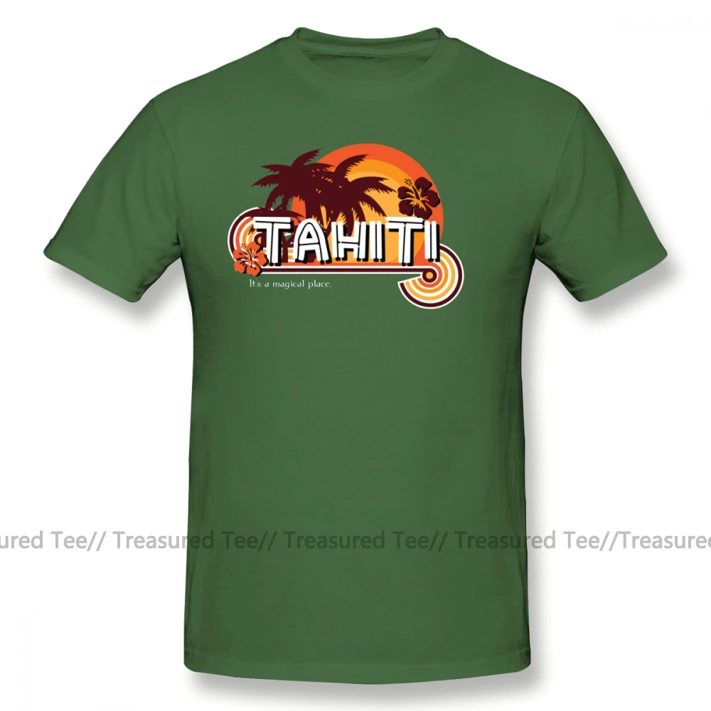 Футболка с принтом «агенты щита», футболка Tahiti It S A Magical Post, летняя мужская футболка с принтом, отличная футболка из 100 хлопка - Цвет: Army Green