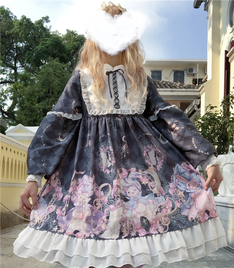 Dream Harajuku косплей женское платье Лолита мягкие японские игрушки Готический Ловец снов легкое цельное платье женское повседневное милое