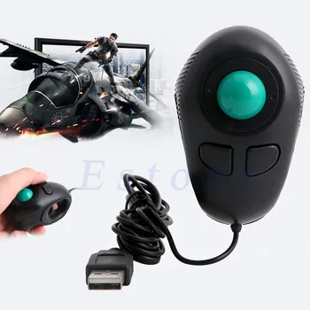 

Portable USB Finger Handheld Mouse Wired Trackball Mice Tablet PC Laptop Desktop