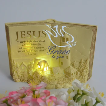 

LED light book Christian Christ Jesus Gifts Home Decorations Decorations Night Lights Crafts Decorations Thanksgiving Gifts