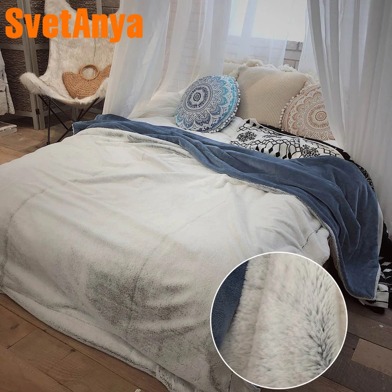 Svetanya искусственный O Y M A K N снежное одеяло из меха кролика постельные