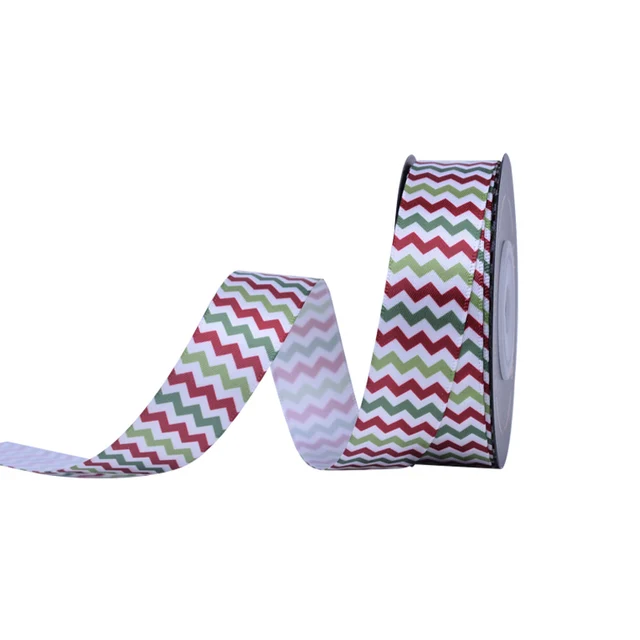 YAMA Christmas Ribbon 10yards/roll 6mm 9mm 16mm 19mm 22mm 38mm Multi-style Optional for Xmas DIY Decoration Crafts Three-color Ripple