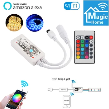 

DC 5V 12-24V Magic Home LED WiFi Controller IOS Android Control Smart Alexa Google Assistant For LED Strip