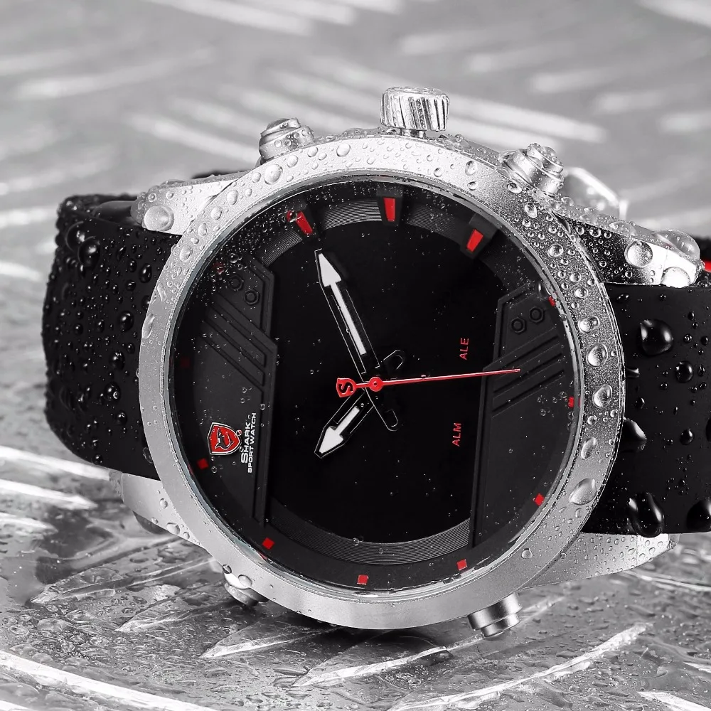 Спортивные часы Sawback Angel Shark, выпуск, Брендовые мужские светодиодный часы с календарем, модные цифровые военные уличные силиконовые наручные часы/SH540