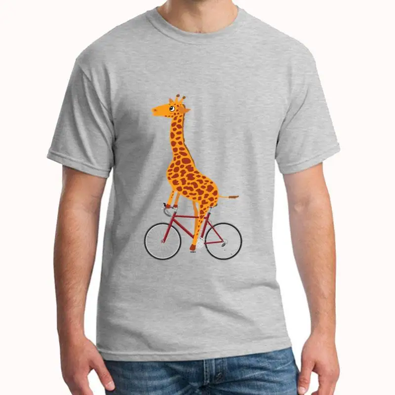 

Custom Giraffe On Bike Bicycle t-shirt XXXL 4Xl 5XL Famous Breathable Harajuku men t shirt tee Clothes top tee
