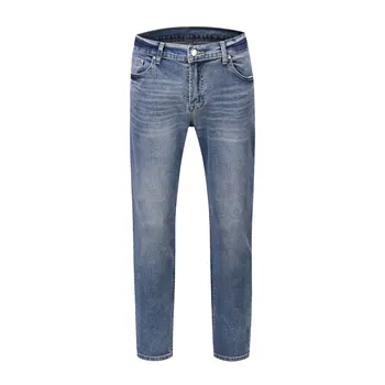 

Men Casual slim fit indigo blue denim jean