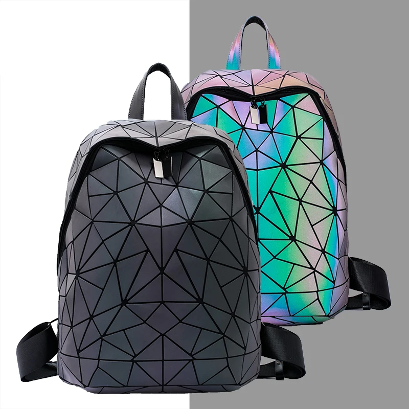 Геометрическая светящаяся сумка с блестками женский рюкзак для путешествий геометрический женский школьный рюкзак для девочек-подростков mochila feminina