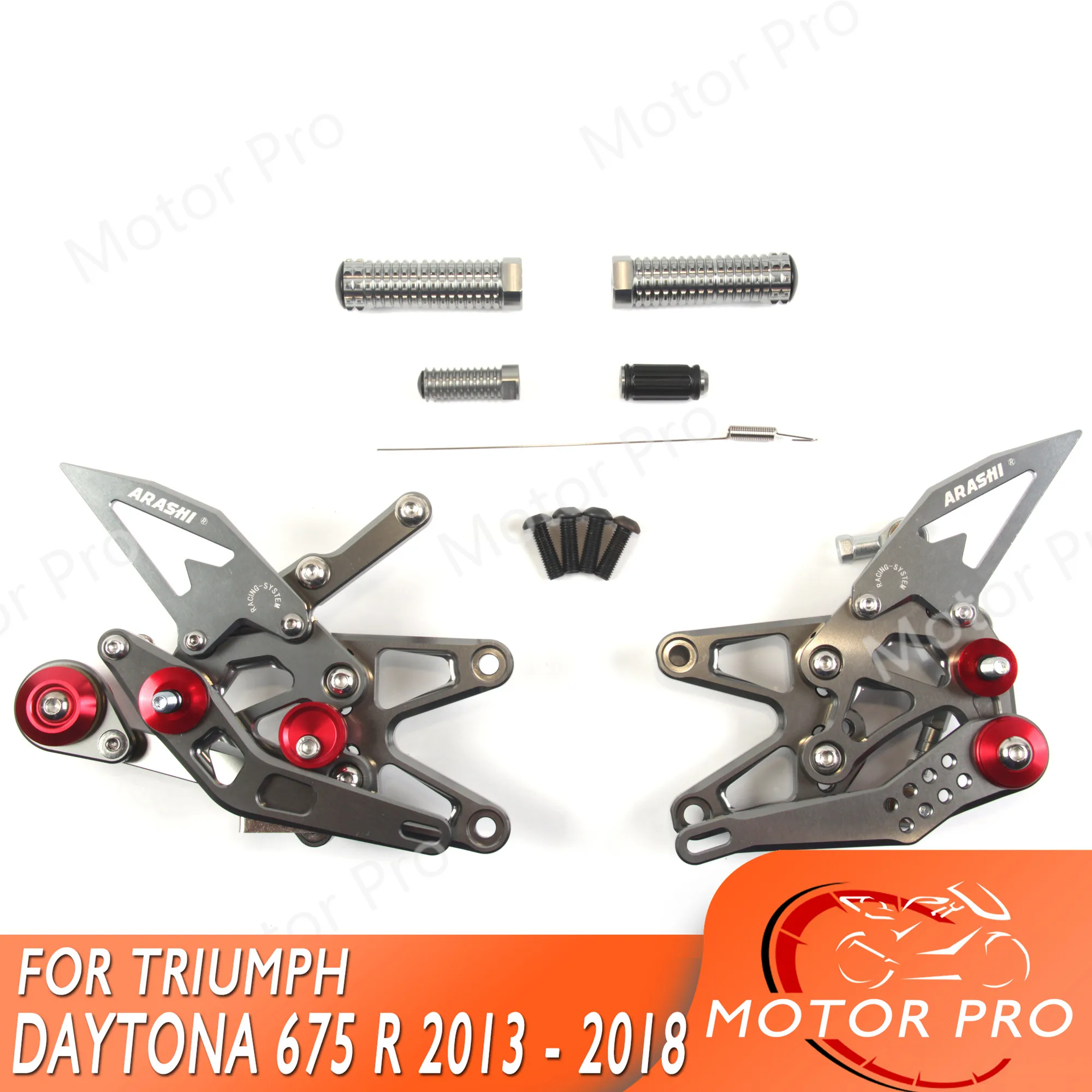 Регулируемая подножка для мотоцикла DAYTONA 675 R 2013-2018 ног педаль 675R серая 2014 2015 2016 2017 |