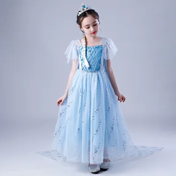 

Disney Frozen Skirt Princess Elsa Dress blue Girls Dress for Kids Baby Girl Clothes Kids Dresses for Girls Little Girls Dresses