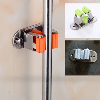 

1Piece Mop Broom Holder Wall Mounted Holder Stainless Steel Household Adhesive Storage Broom Hanger Mop Hook Racks Organizer