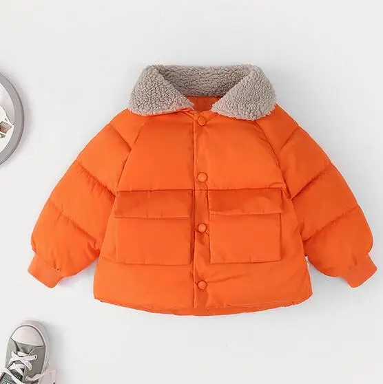 Детское пальто с меховым воротником пуховая куртка пальто для маленьких мальчиков и девочек Утепленная зимняя куртка для малышей - Цвет: 5