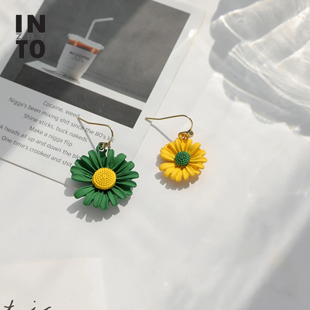 Женские Асимметричные висячие серьги Into Crystal Flower Daisy модные ювелирные украшения