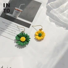 Женские Асимметричные висячие серьги Into Crystal Flower Daisy модные