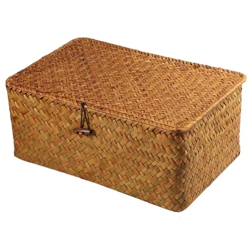 

Storage Box Storage Idyllic Style Mass Gift Box, Storage Basket Makeup Organizer Multipurpose Container with Lid.