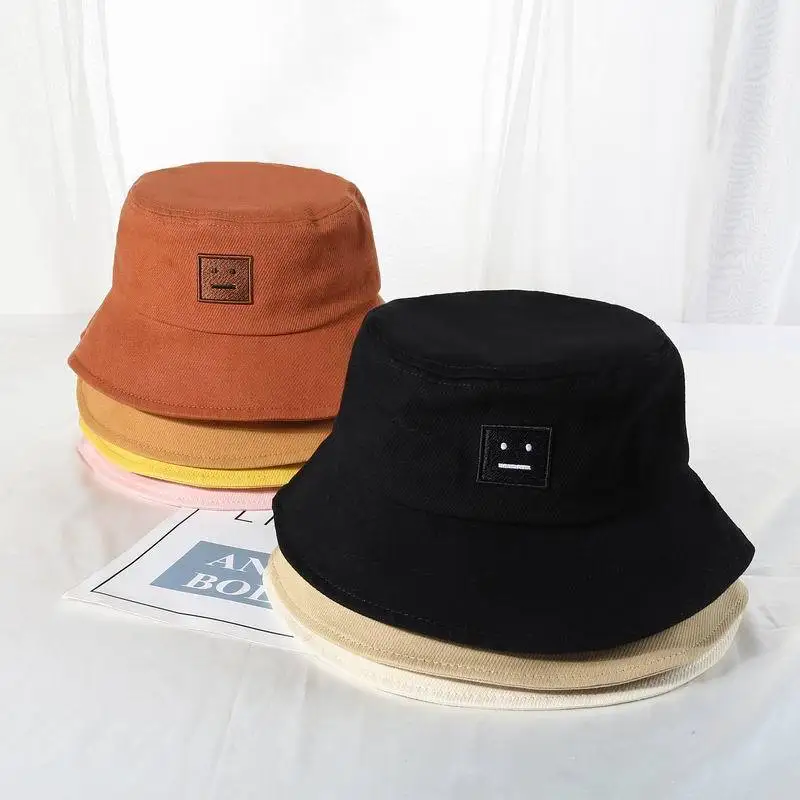 Женская и мужская однотонная шапка плоская хлопковая в японском стиле с вышивкой